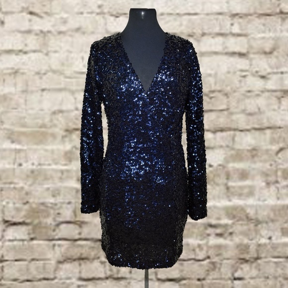 venus black sequin dress
